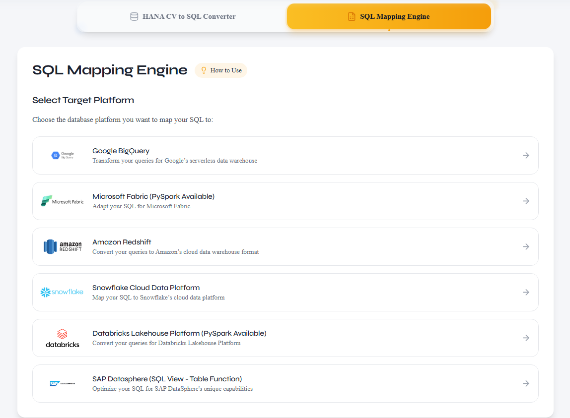 Select target platform
